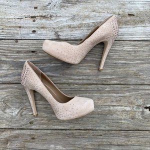 BCBGeneration Nude Studded Heels